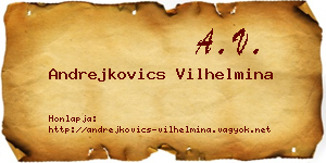 Andrejkovics Vilhelmina névjegykártya